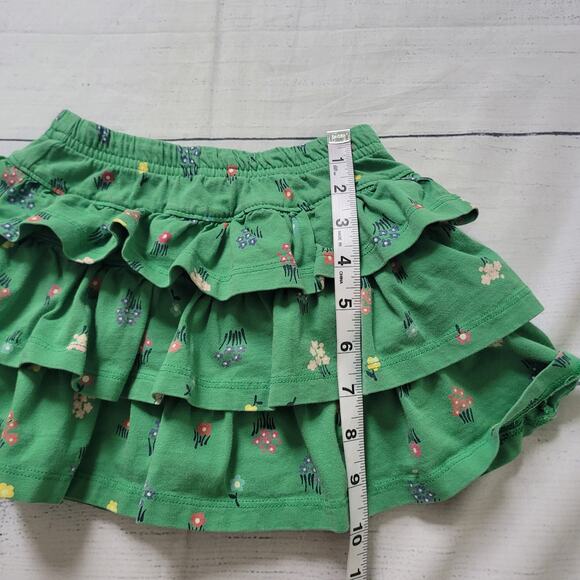Hanna Andersson Size 5 Three Tiers Scooter Skirt Skort Floral Print Green - Picture 3 of 6
